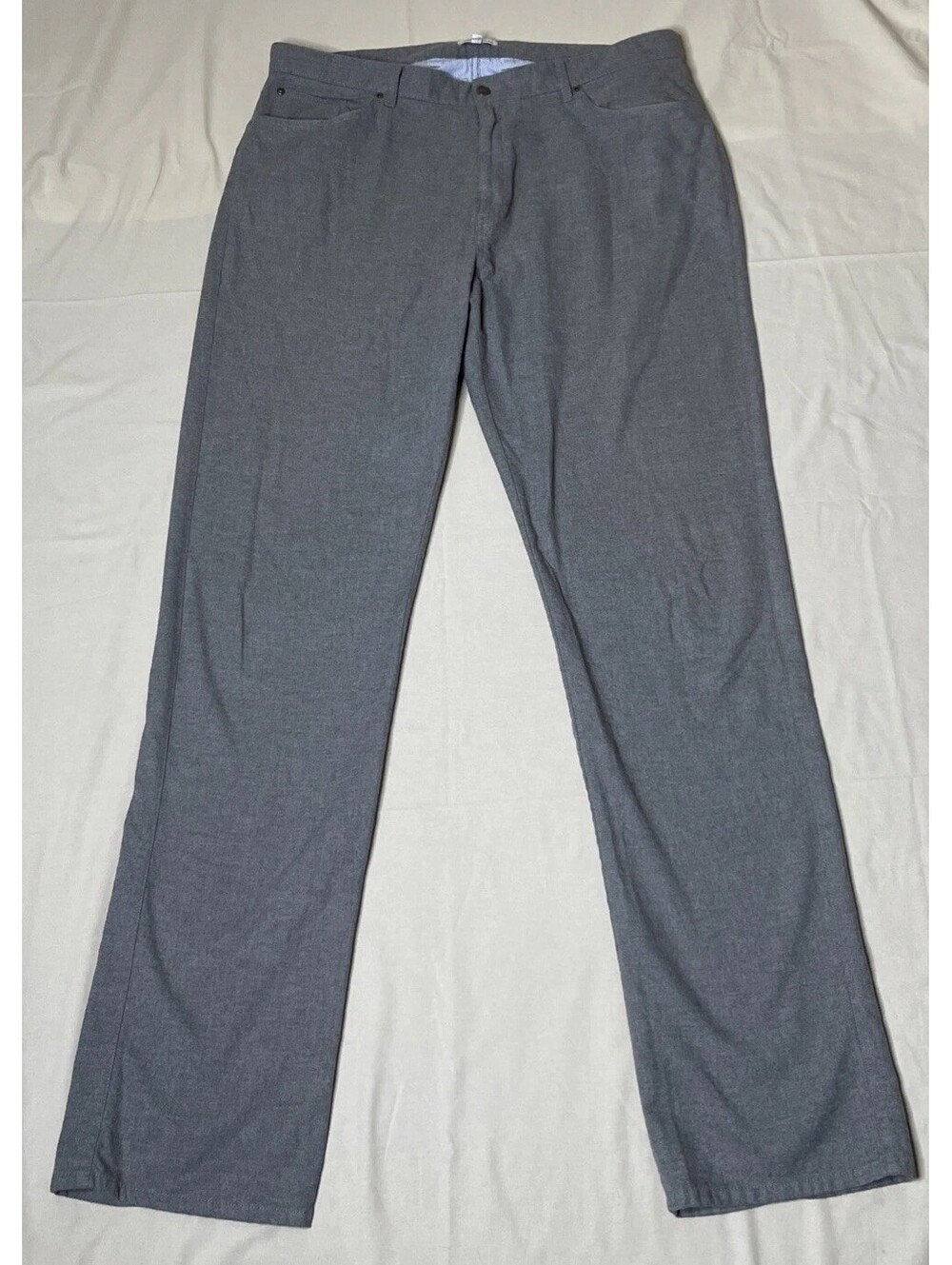 Peter Millar Crown Mountainside Flannel Pants Mens Sz 38L (tall) Gray 5 Pockets